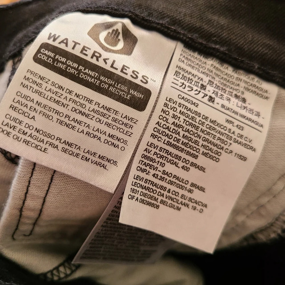 Levi's 514 Straight Black Jeans Men's Size W34 L32 - Picture 9 of 11